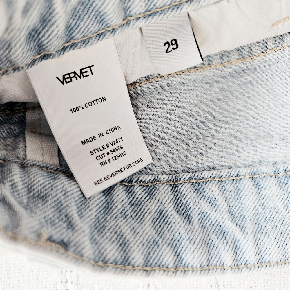 Vervet High Rise 90's Vintage Flare Jeans Cropped Cotton Retro Leslie 29 NEW - Picture 9 of 12